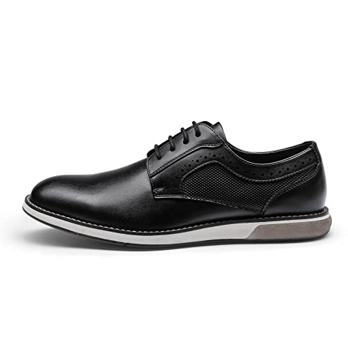 Bruno Marc Men's Plain Toe Casual Oxford Shoes Business Formal Derby Dress Sneakers Black, Size 12, SBOX223M