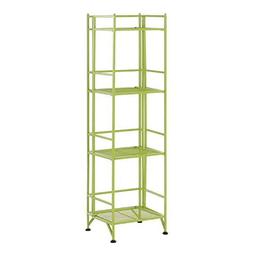 Convenience Concepts Xtra Storage 4-Tier Folding Metal Shelf, Lime