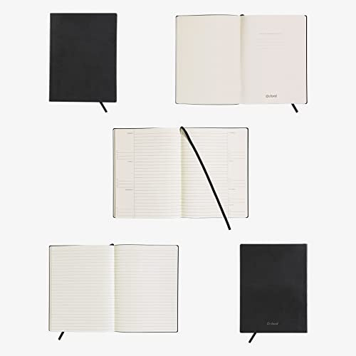 Oxford Weekly Planner, Undated Planner, Daily Gratitude Journal, Mon-Sun, 52 Weeks, 1 Year, Black Softcover, Premium Ivory Paper, 7.5" x 10" (90991)