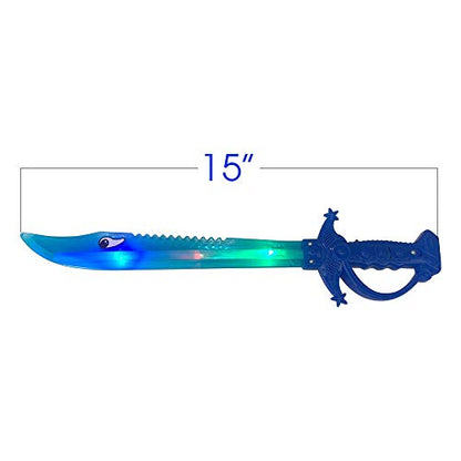 ArtCreativity Light Up Shark Sword for Kids - Halloween Dress-Up Toy Sword with Flashing LED Lights - Best Birthday Gift for Boys and Girls Ages 3, 4, 5, 6, 7, 8