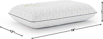 Vaverto Travel and Camping Pillow - Compressible Medium Firm Memory Foam, Breathable Bamboo Cover, Machine Washable, Ideal for Backpacking, Airplane, Car Travel