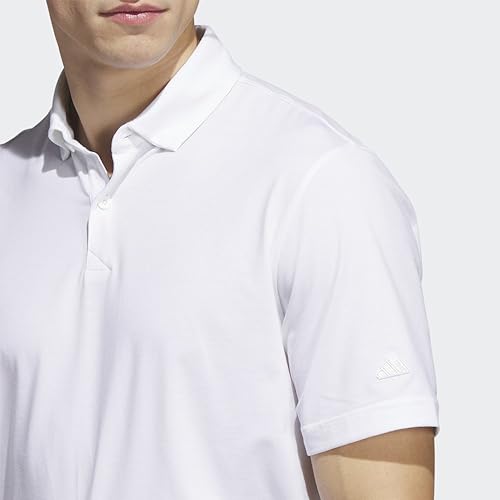 adidas Golf Men's Standard Go-to Polo Shirt, White Melange, Small