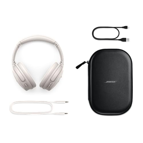 NEW Bose QuietComfort Wireless Noise Cancelling Headphones, Bluetooth Over Ear Headphones with Up To 24 Hours of Battery Life, White Smoke