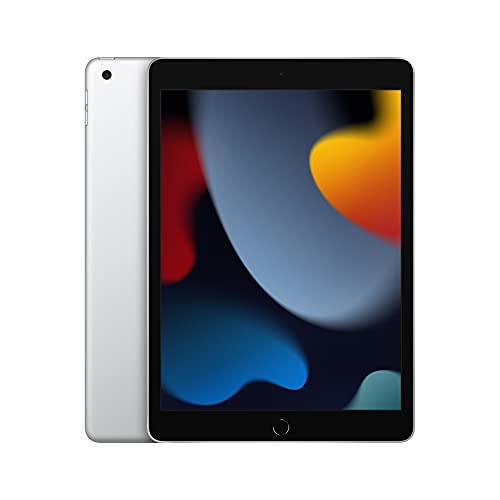 Apple iPad (9th Generation): with A13 Bionic chip, 10.2-inch Retina Display, 64GB, Wi-Fi, 12MP front/8MP Back Camera, Touch ID, All-Day Battery Life – Silver