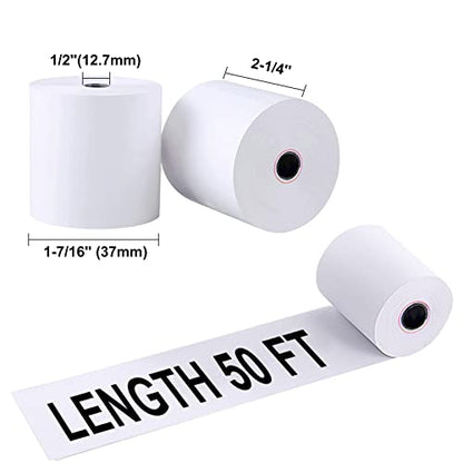 Jayard 2-1/4'' X 50' Thermal Paper Rolls For Credit Card - Cash Register Premium Tape Pos Printer Paper（50 Rolls）, White