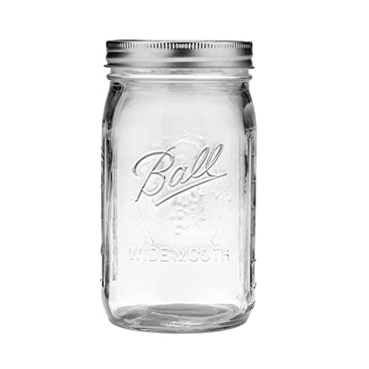 Ball Wide Mouth Quart (32 oz.) Mason Jars with Lids and Bands, for Canning and Storage, 8 Count