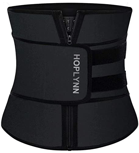 HOPLYNN Neoprene Sweat Waist Trainer Corset Trimmer Shaper Belt for Women, Workout Plus Size Waist Cincher Stomach Wraps Bands Black Small