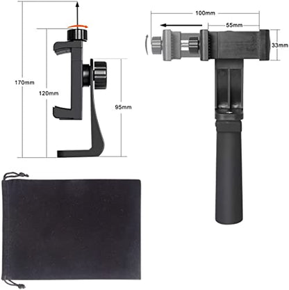 Ergonomic Anti-Falling Cell Phone Vlogging Hand Grip Stabilizer Smartphone Holder Rig Mount Video Kit w/Safety Strap Portable Selfie Stick for iPhone Samsung (Landscape+Portrait)-Mic/Light Adapter