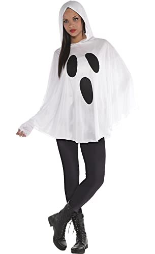 Ghost Poncho Women's Spirit Costume - Adult Size (1 Count) | Perfect Spooky Elegance for Parties & Gatherings,White