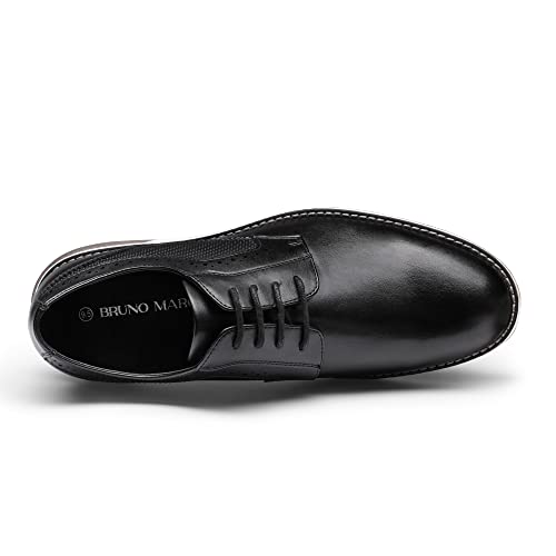 Bruno Marc Men's Plain Toe Casual Oxford Shoes Business Formal Derby Dress Sneakers Black, Size 12, SBOX223M