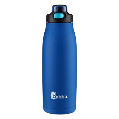 Bubba Radiant Vacuum-Insulated Stainless Steel Water Bottle with Leak-Proof Lid, Rubberized Water Bottle with Chug Cap, Keeps Drinks Cold up to 12 Hours, 32oz Cobalt