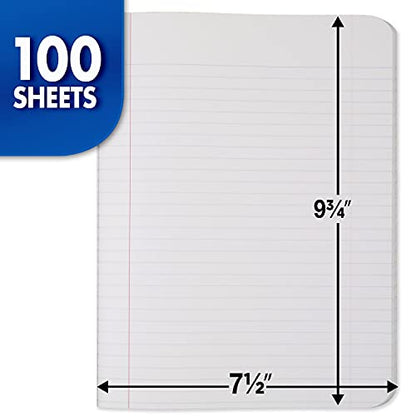 Mead Composition Notebooks, 3 Pack, College Ruled Paper, 9-3/4" x 7-1/2", 100 Sheets per Comp Book, Black Marble (38111)