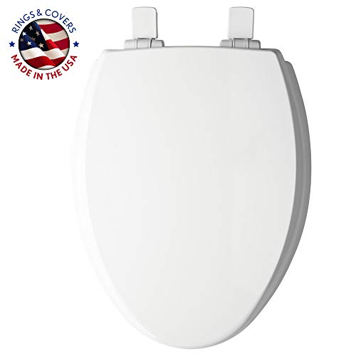 Mayfair 1847SLOW 000 Kendall Slow-Close, Removable Enameled Wood Toilet Seat That Will Never Loosen, 1 Pack ELONGATED - Premium Hinge, White