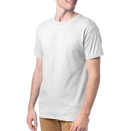 Hanes mens Essentials Short Sleeve T-shirt Value Pack (4-pack) athletic t shirts, White, Small US