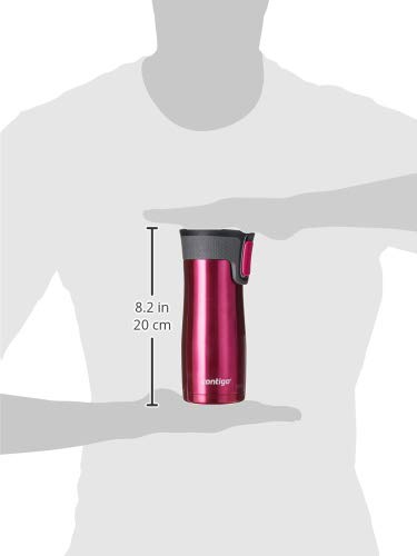 Contigo West Loop Stainless Steel Vacuum-Insulated Travel Mug with Spill-Proof Lid, Keeps Drinks Hot up to 5 Hours and Cold up to 12 Hours, 16oz 2-Pack, Very Berry & Steel