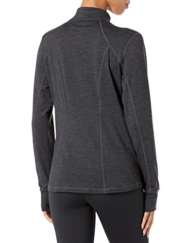 Amazon Essentials Women's Brushed Tech Stretch Full-Zip Jacket (Available in Plus Size), Black Space Dye, X-Large