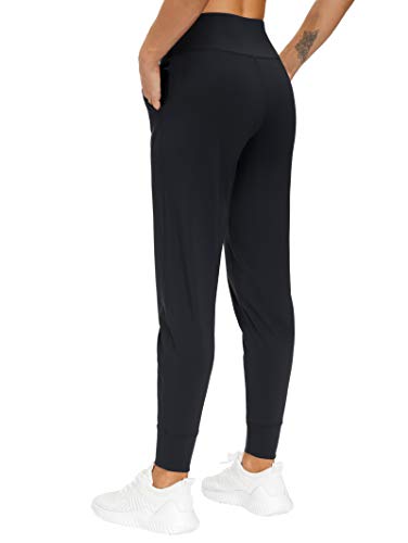 THE GYM PEOPLE Womens Joggers Pants with Pockets Athletic Leggings Tapered Lounge Pants for Workout, Yoga, Running, Training (Small, Black)