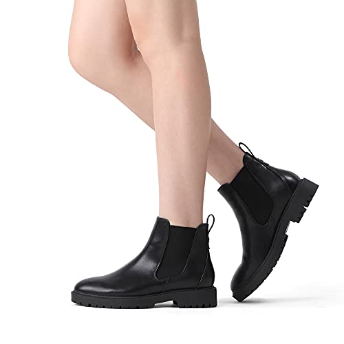 DREAM PAIRS Women's Black Boots Chelsea Ankle Booties Shoes, Size 8,DAB213