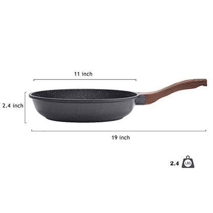 SENSARTE Nonstick Frying Pan Skillet, Swiss Granite Coating Omelette Pan, Healthy Stone Cookware Chef's Pan, PFOA Free (8/9.5/10/11/12.5 Inch) (11 Inch)