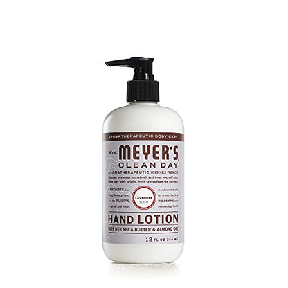 Mrs. Meyer's Hand Lotion for Dry Hands, Non-Greasy Moisturizer Made with Essential Oils, Lavender, 12 oz