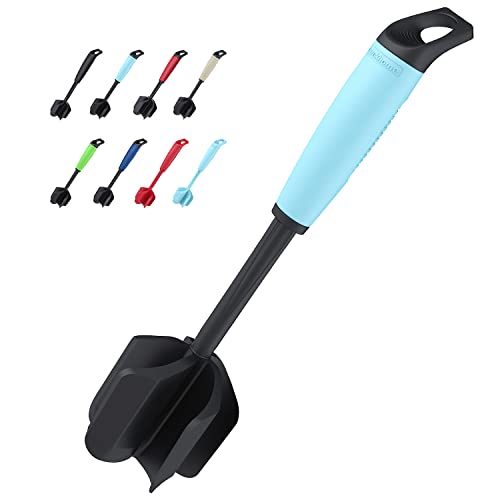 Ourokhome Potato Masher Meat Smasher, Heat Resistant Ground Beef Chopper, Multifunction Kitchen Gadgets for Hamburger Meat, Ground Turkey, Berries, Tomato, Egg Salad and More, Teal