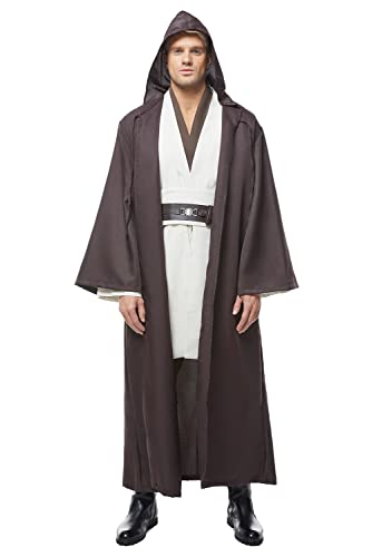 Men's Tunic Costume Adult Outfits Halloween Robe Hooded Uniform Medium