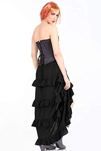 ThePirateDressing Steampunk Victorian Cosplay Costume Womens High-Low Show Girl Skirt C1367 (Black) (Large)