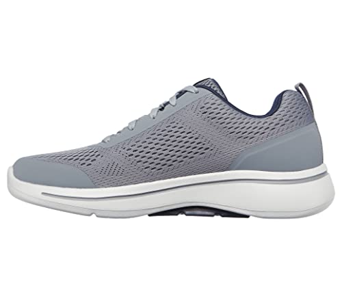 Skechers Men's Gowalk Arch Fit-Athletic Workout Walking Shoe with Air Cooled Foam Sneaker, Grey/Navy, 10.5