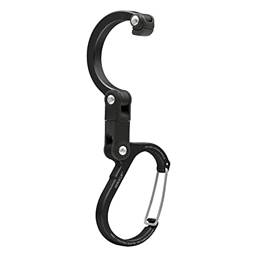 GEAR AID HEROCLIP Carabiner Clip and Hook (Mini) for Travel, Luggage, Purse and Small Bags, Stealth Black