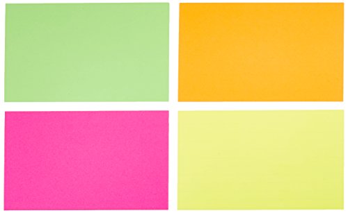 Amazon Basics Ruled Index Flash Cards, Assorted Neon Colored, 3x5 Inch, 300-Count