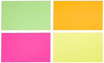 Amazon Basics Ruled Index Flash Cards, Assorted Neon Colored, 3x5 Inch, 300-Count