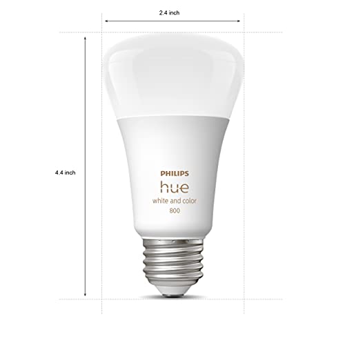 Philips Hue 75W A19 White and Color Ambiance LED Smart Color-Changing Bulb - Pack of 4 - E26, Indoor - Control with Hue App - Works with Alexa