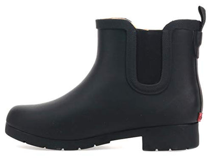 Chooka Women's Waterproof Plush Chelsea Bootie Chelsea Boot, Delridge Black, 8 M