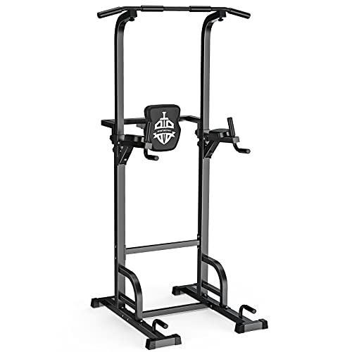 Sportsroyals Power Tower Dip Station Pull Up Bar for Home Gym Strength Training Workout Equipment, 400LBS.