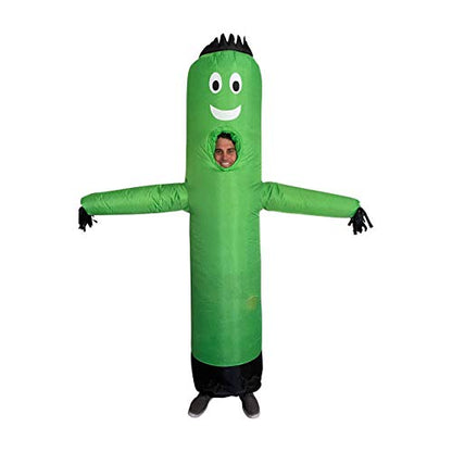 LookOurWay Air Dancers Inflatable Tube Man Costume - Wacky Waving Inflatable Tube Guy Blow Up Halloween Costume - Adult Size, Green