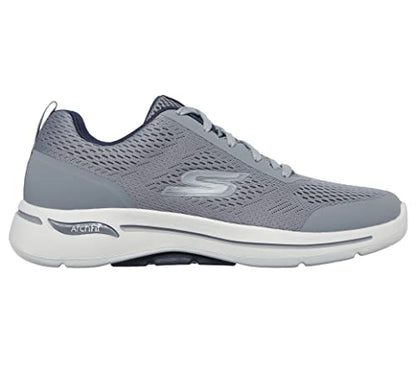 Skechers Men's Gowalk Arch Fit-Athletic Workout Walking Shoe with Air Cooled Foam Sneaker, Grey/Navy, 10.5