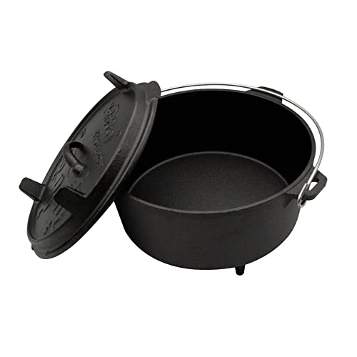 Keleday Dutch Oven 8 Quart Cast Iron Dutch Oven with Lid for Outdoors and Indoor Use Pre-Seasoned Camping Cookware Pot with Lid Large Dutch Oven for Frying Griddling Stewing