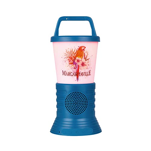 Margaritaville Light The Way Lantern Wireless Speaker with 3 Multicolored LED Light Modes, Waterproof Bluetooth Speaker, 5 Hours of Playtime, Table Lamp Outdoor Speaker with True Wireless Pairing