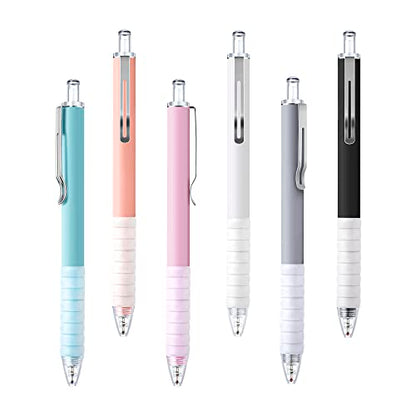 FULLPAD Ballpoint pens 6 pcs dr grip pen- Professional 1.0mm Black Ballpoint Pens with Soft Grip, Silver Clip, and Smooth Writing Black Ink - Perfect for Journaling and Gifting