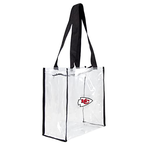 Littlearth unisex-adult NFL Kansas City Chiefs Clear Square Stadium Tote, Clear, 11.5" x 5.5" x 11.5"