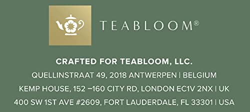 Teabloom Stovetop & Microwave Safe Teapot (40 oz) with Removable Loose Tea Glass Infuser – Includes 2 Blooming Teas – 2-in-1 Tea Kettle and Tea Maker