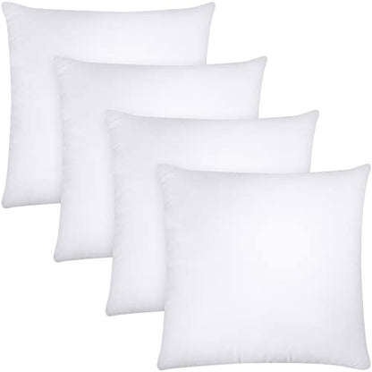 Utopia Bedding Throw Pillows (Set of 4, White), 18 x 18 Inches Pillows for Sofa, Bed and Couch Decorative Stuffer Pillows