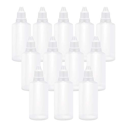 TOOL GADGET Plastic Dropping Bottles Vial of Liquid Eye Liquid Dropper, 60ml, 12 pack