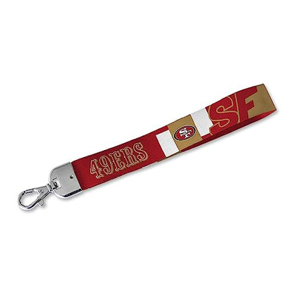 Rico Industries NFL Football San Francisco 49ers Wrist Lanyard Key Chain, Cute Wristlet Strap Keychain Holder for Women Men Car Keys ID Badges Card Wallet Phone Camera