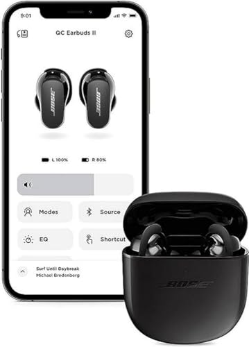 Bose QuietComfort Earbuds II, Wireless, Bluetooth, Proprietary Active Noise Cancelling Technology In-Ear Headphones with Personalized Noise Cancellation & Sound, Triple Black