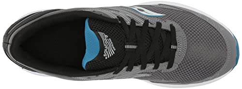 Saucony Men's Cohesion 15 Running Shoe, Charcoal/Topaz, 10.5