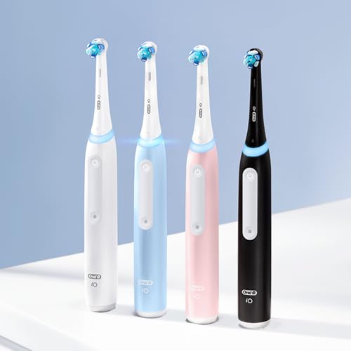 Oral-B iO Series 3 Limited Rechargeable Electric Powered Toothbrush, Black with 2 Brush Heads and Travel Case - Visible Pressure Sensor to Protect Gums - 3 Modes - 2 Minute Timer