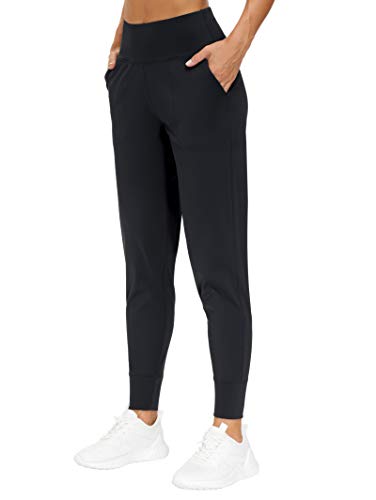 THE GYM PEOPLE Womens Joggers Pants with Pockets Athletic Leggings Tapered Lounge Pants for Workout, Yoga, Running, Training (Small, Black)