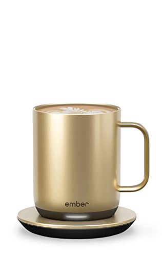 Ember Temperature Control Smart Mug 2, 10 Oz, App-Controlled Heated Coffee Mug with 80 Min Battery Life and Improved Design, Gold