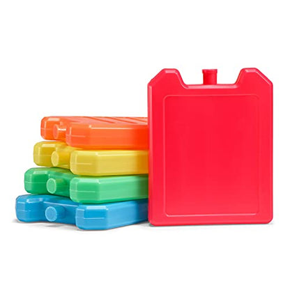 Cool Coolers by Fit Fresh, 5 Pack Days of the Week Ice Blocks, Compact Reusable Ice Packs for Lunch Boxes & Coolers, Multi Colored